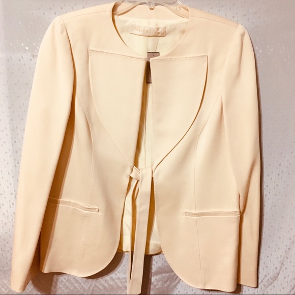 New Valentino 2 Pc Suit Butter Cream Knit Sz 10 - Picture 3 of 8